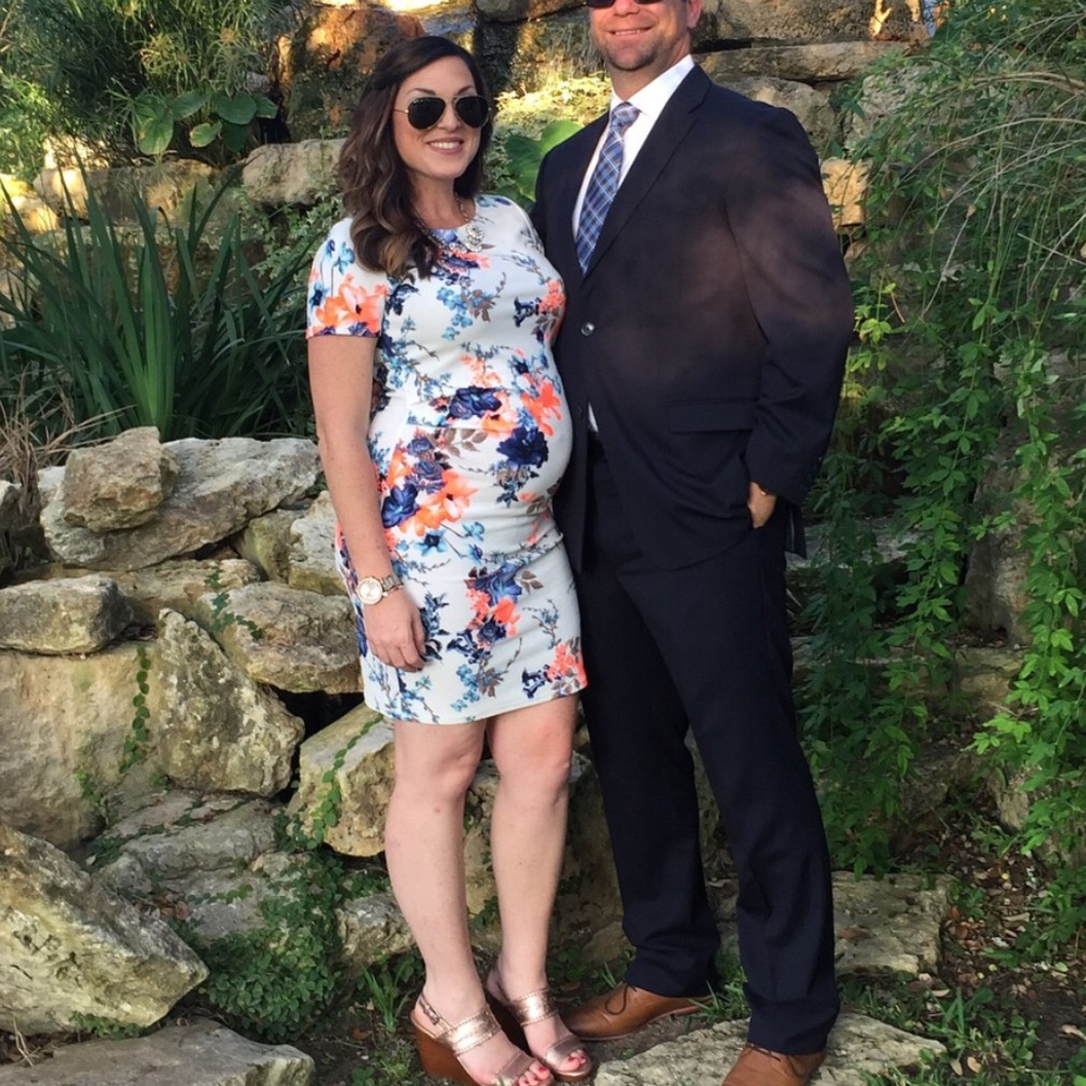 Floral maternity cocktail dress